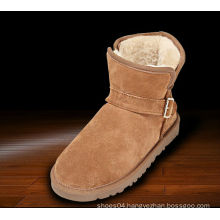 Latest design european style velvet women leather winter half martin boots